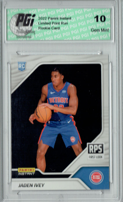 Jaden Ivey  2022 Panini Instant #RPS-5 First Look 1 of 1899 Rookie Card PGI 10