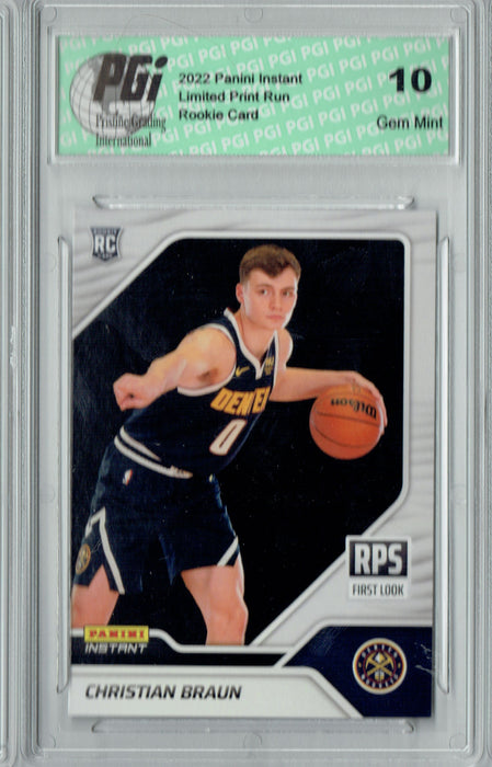 Christian Braun 2022 Panini Instant #RPS19 First Look 1/1207 Rookie Card PGI 10