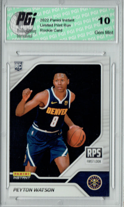 Peyton Watson  2022 Panini Instant #RPS27  First Look 1/1200 Rookie Card PGI 10