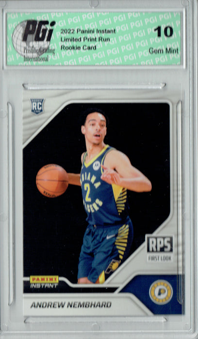 Andrew Nembhard 2022 Panini Instant #RPS28  First Look 1/1199 Rookie Card PGI 10