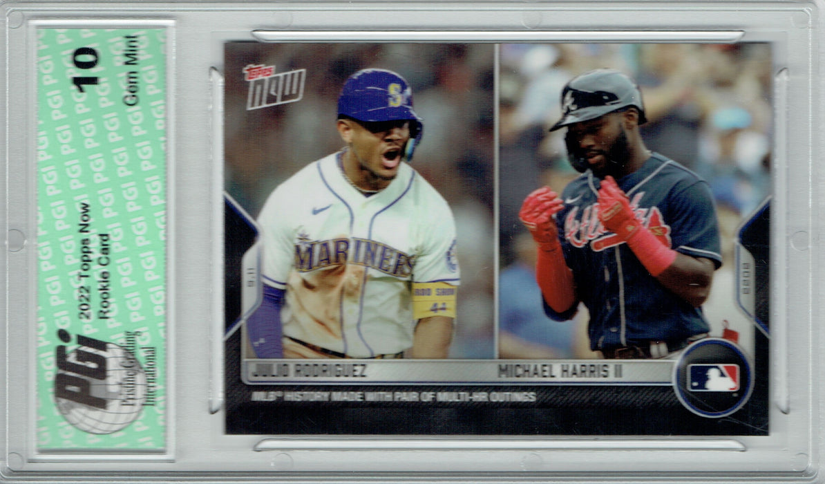 Julio Rodriguez 2022 Topps Now #887 w Michael Harris II Rookie Card PGI 10