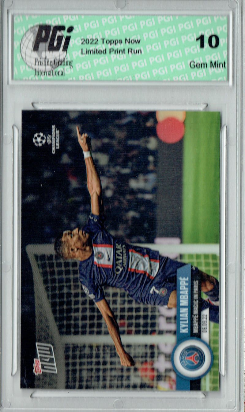 Kylian Mbappe 2022 Topps Now #8 Magic in Paris 1/1081 Rare Trading Card PGI 10