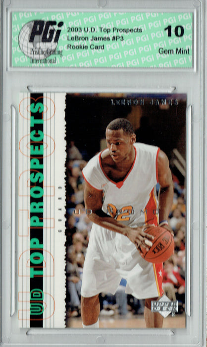 LeBron James 2003 Upper Deck Top Prospects #P3 Rookie Card PGI 10