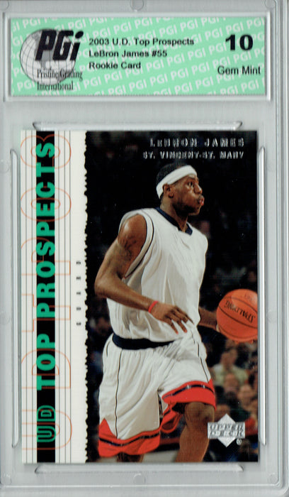 LeBron James 2003 Upper Deck Top Prospects #P2 Rookie Card PGI 10
