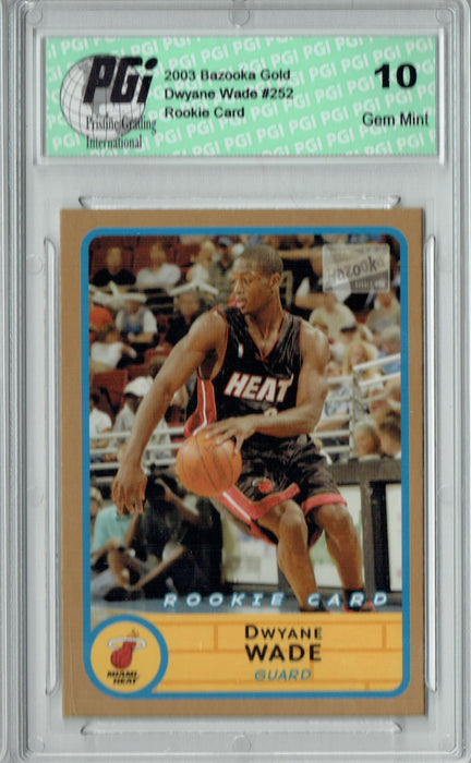Dwayne Wade 2003 Bazooka #252 Gold Mini SP Rookie Card PGI 10