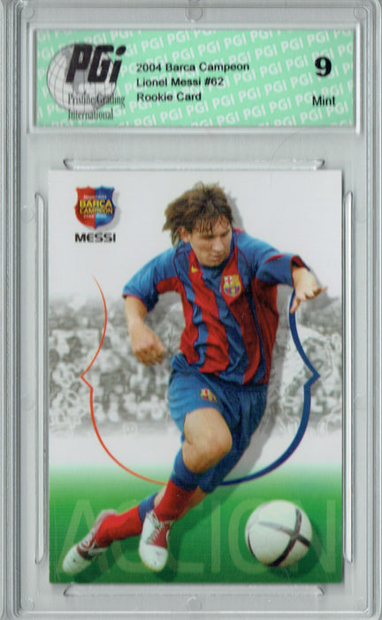 PGI 9 Lionel Messi 2004 Barca Campeon #62 Rookie Card