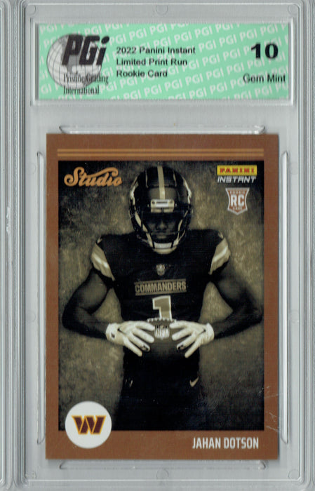 Jahan Dotson  2022 Panini Studio #S9 1/911 Made Rookie Card PGI 10