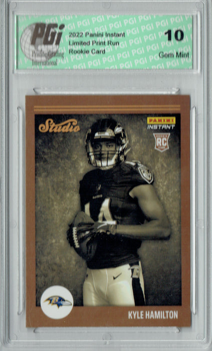 Kyle Hamilton  2022 Panini Studio #S8 1/911 Made Rookie Card PGI 10