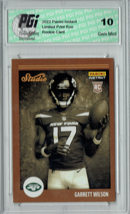 Garrett Wilson  2022 Panini Studio #S5 1/911 Made Rookie Card PGI 10