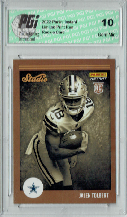 Jalen Tolbert  2022 Panini Studio #S26 1/911 Made Rookie Card PGI 10
