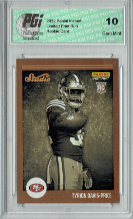 Tyrion Davis-Price  2022 Panini Studio #S27 1/911 Made Rookie Card PGI 10
