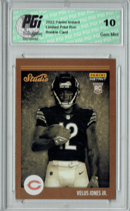 Velus Jones Jr.  2022 Panini Studio #S23 1/911 Made Rookie Card PGI 10