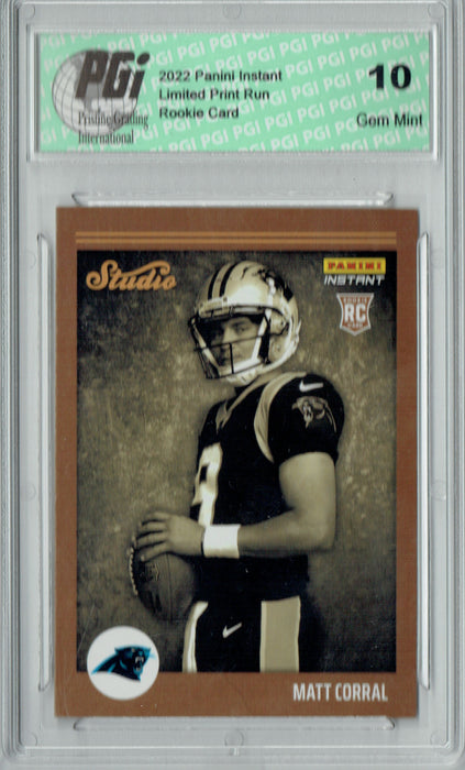 Matt Corral  2022 Panini Studio #S28 1/911 Made Rookie Card PGI 10