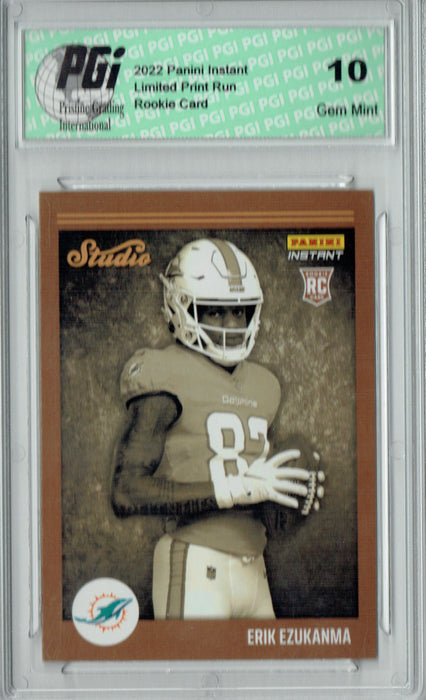Erik Ezukanma  2022 Panini Studio #S35 1/911 Made Rookie Card PGI 10