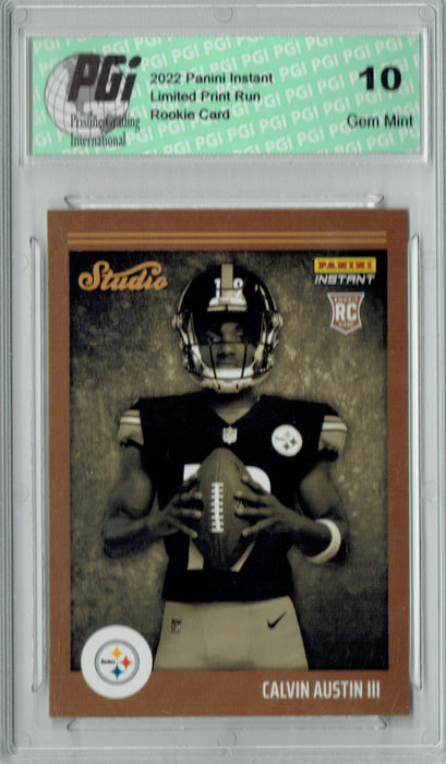 Calvin Austin III 2022 Panini Studio #S40 1/911 Made Rookie Card PGI 10