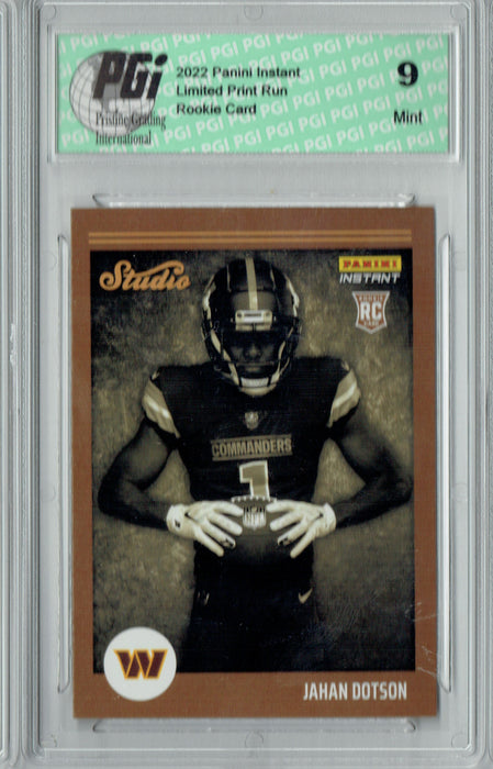 PGI 9 Jahan Dotson  2022 Panini Studio #S9 1/911 Made Rookie Card