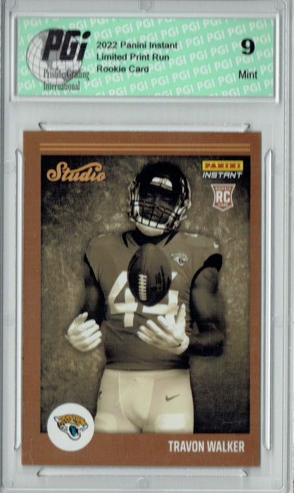 PGI 9 Travon Walker  2022 Panini Studio #S1 1/911 Made Rookie Card