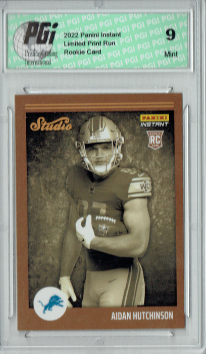 PGI 9 Aidan Hutchinson  2022 Panini Studio #S2 1/911 Made Rookie Card