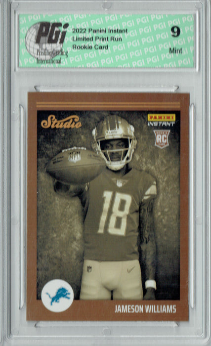 PGI 9 Jameson Williams  2022 Panini Studio #S7 1/911 Made Rookie Card