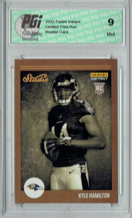 PGI 9 Kyle Hamilton  2022 Panini Studio #S8 1/911 Made Rookie Card