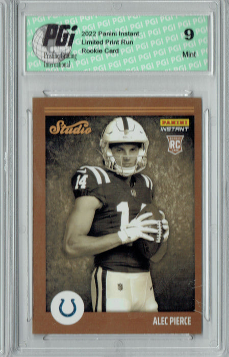 PGI 9 Alec Pierce  2022 Panini Studio #S19 1/911 Made Rookie Card