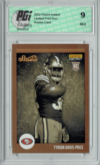 PGI 9 Tyrion Davis-Price  2022 Panini Studio #S27 1/911 Made Rookie Card