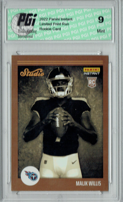 PGI 9 Malik Willis  2022 Panini Studio #S25 1/911 Made Rookie Card