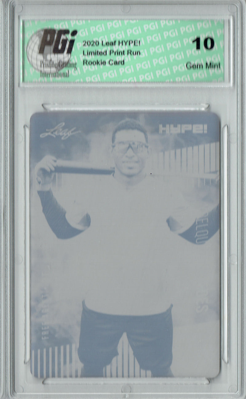 Yoelqui Cespedes 2020 LEAF HYPE! #42A Black Printing Plate 1 of 1 Rookie Card PGI 10