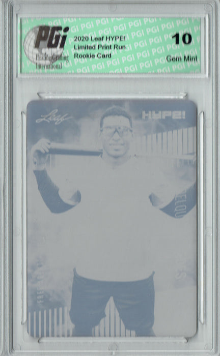 Yoelqui Cespedes 2020 LEAF HYPE! #42A Black Printing Plate 1 of 1 Rookie Card PGI 10