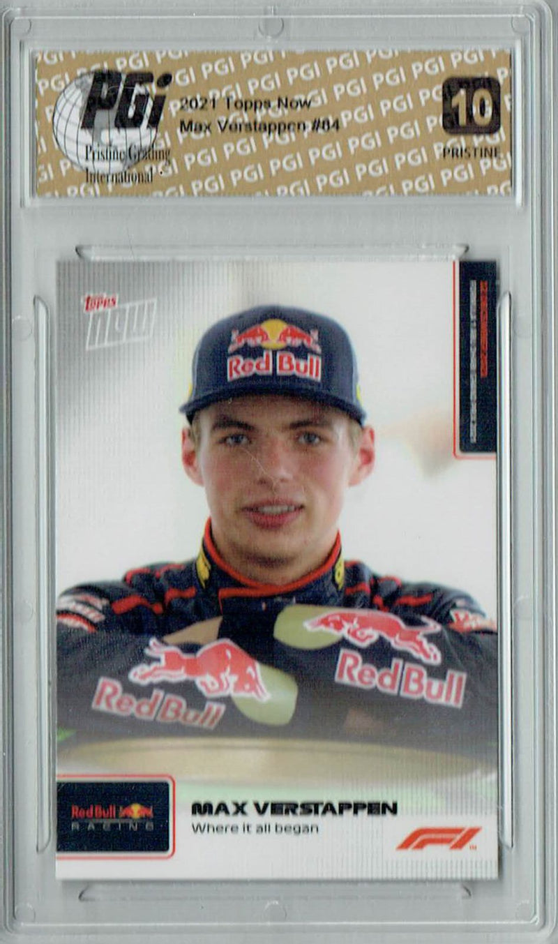 Max Verstappen 2021 Topps Now #84 PRISTINE Rare Trading Card PGI 10