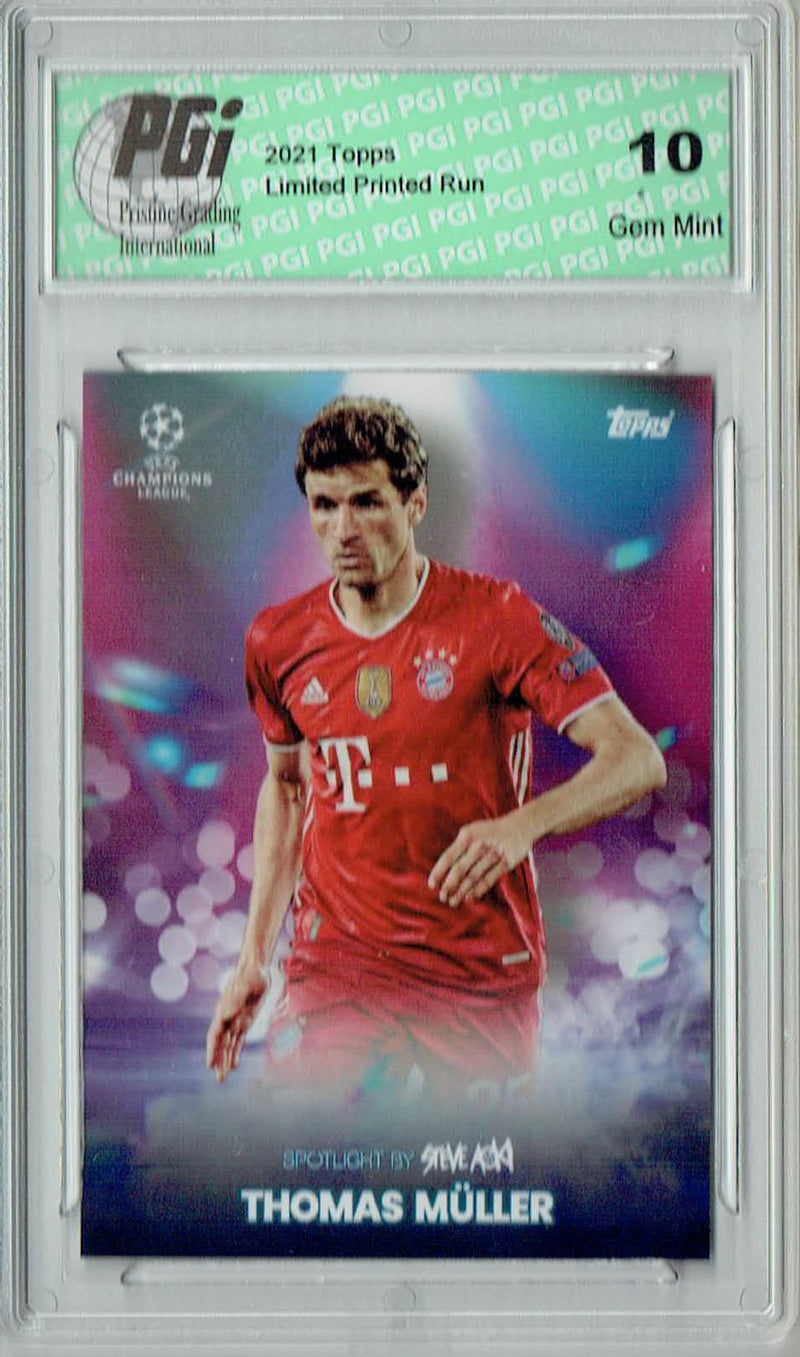 Thomas Muller 2021 Topps Aoki's Football Festival Rare Trading Card PGI 10
