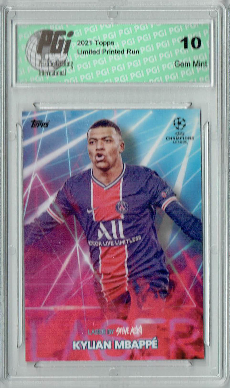 Kylian Mbappe 2021 Topps Aoki's Football Festival Rare Trading Card PGI 10