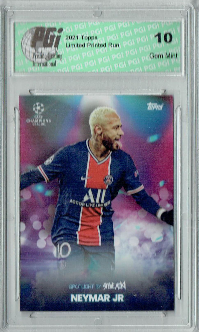 Neymar Jr 2021 Topps Aoki's Football Festival Rare Trading Card PGI 10