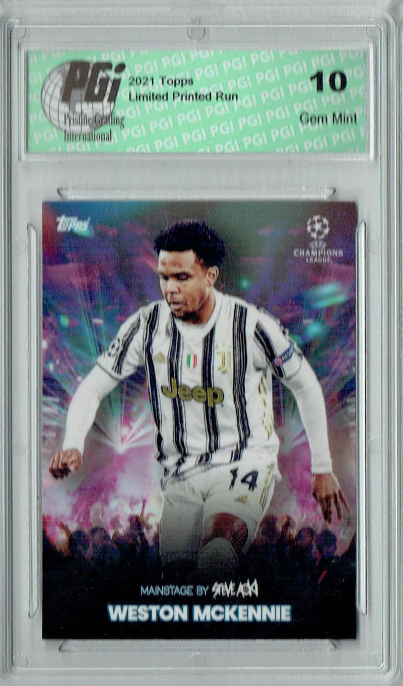 Weston Mckennie 2021 Topps Aoki's Football Festival Rare Trading Card PGI 10
