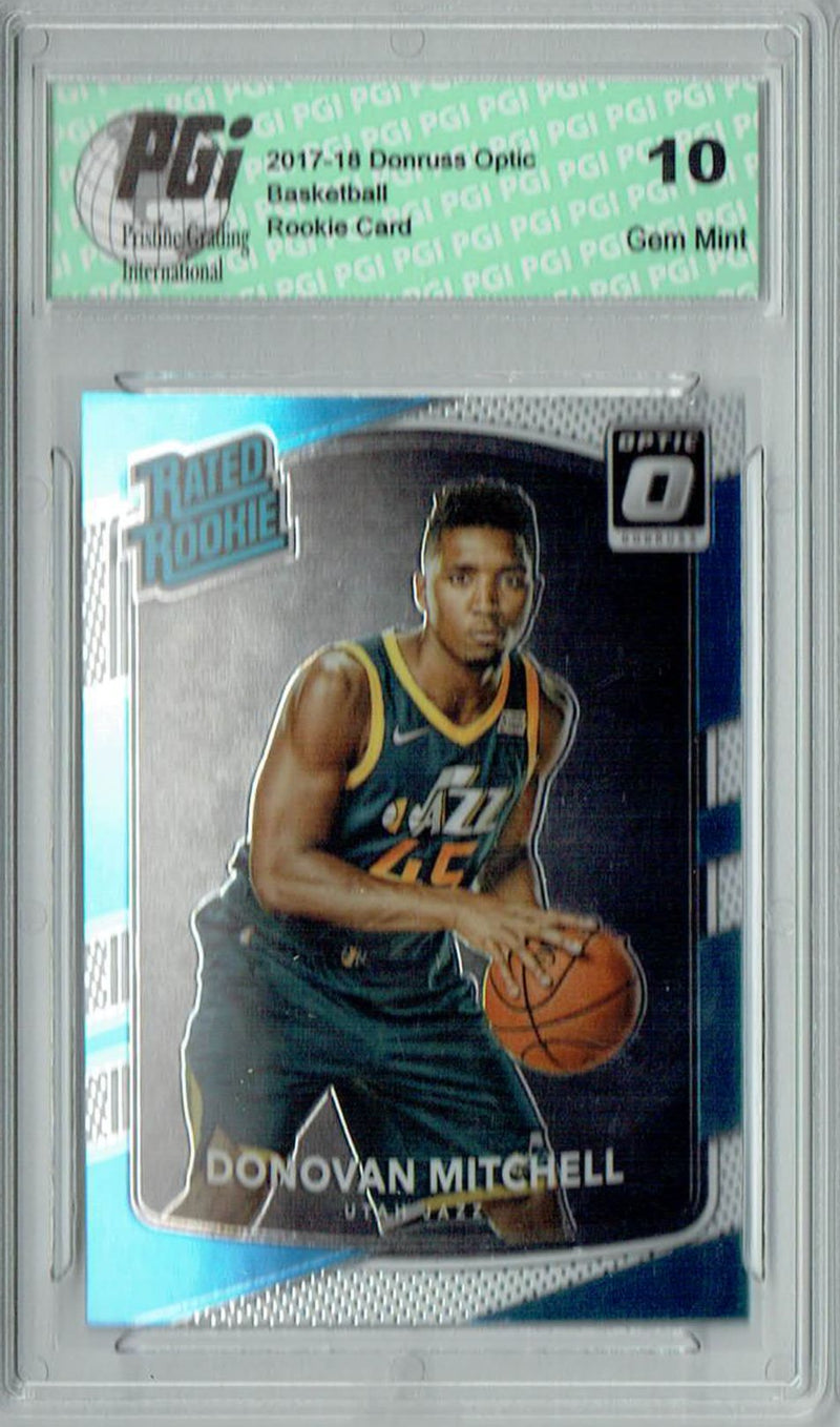 Donovan Mitchell 2017 Donruss Optic #188 Rookie Card PGI 10