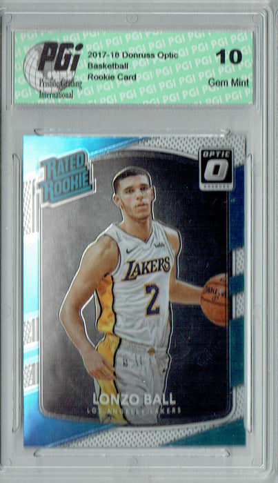 Lonzo Ball 2017 Donruss Optic #199 Rookie Card PGI 10