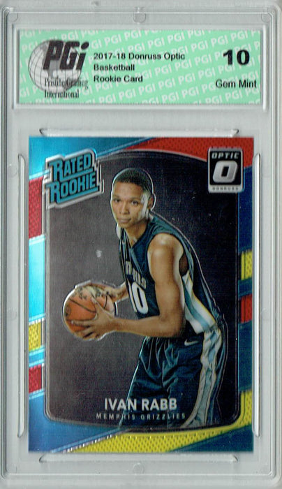 Ivan Rabb 2017 Donruss Optic #156 Red & Yellow Rookie Card PGI 10