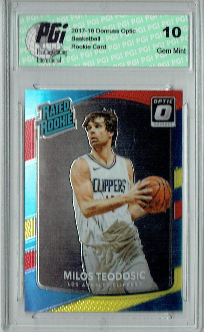 Milos Teodosic 2017 Donruss Optic #155 Red & Yellow Rookie Card PGI 10