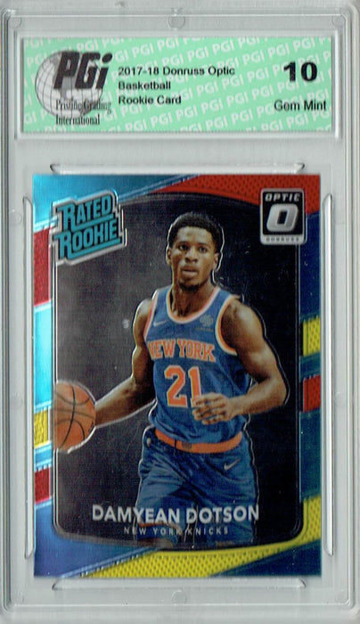 Damyean Dotson 2017 Donruss Optic #166 Red & Yellow Rookie Card PGI 10