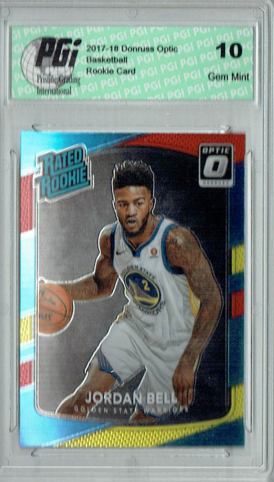 Jordan Bell 2017 Donruss Optic #163 Red & Yellow Rookie Card PGI 10