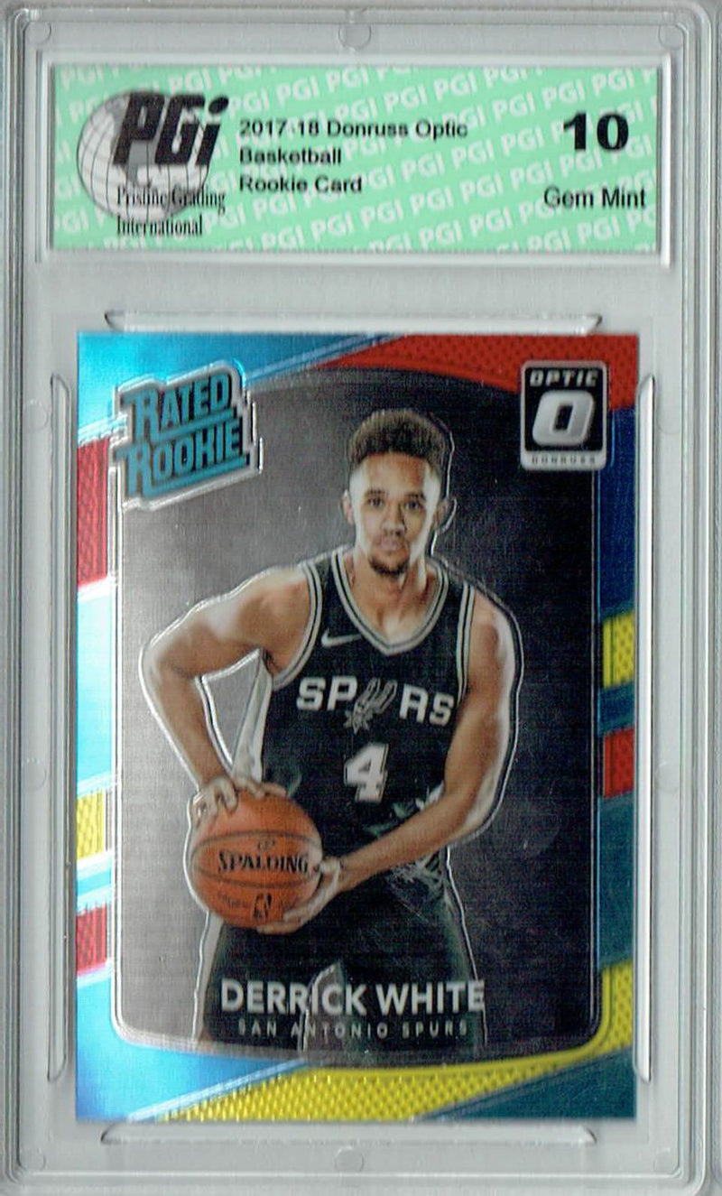 Derrick White 2017 Donruss Optic #172 Red & Yellow Rookie Card PGI 10