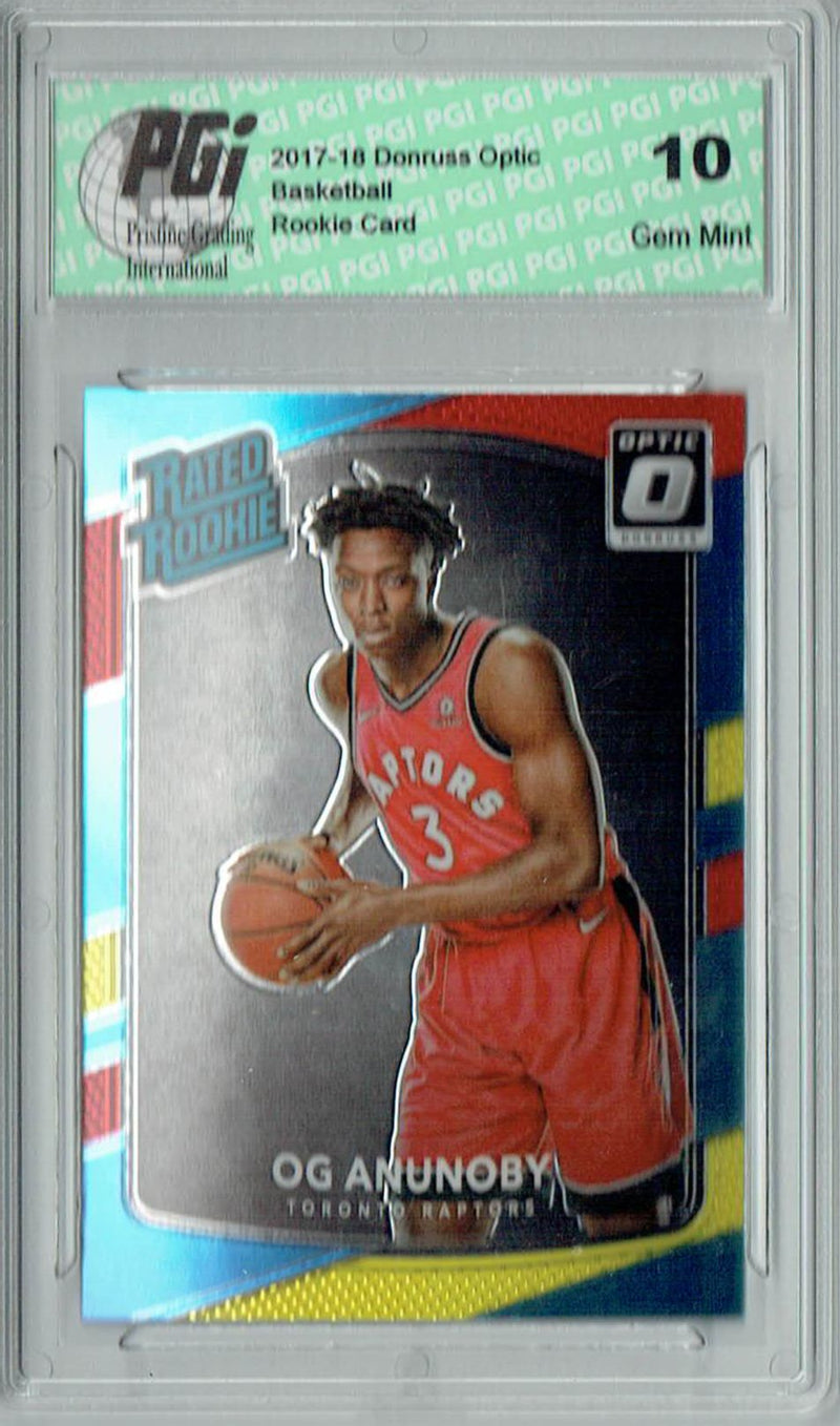 OG Anunoby 2017 Donruss Optic #178 Red & Yellow Rookie Card PGI 10