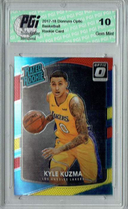 Kyle Kuzma 2017 Donruss Optic #174 Red & Yellow Rookie Card PGI 10