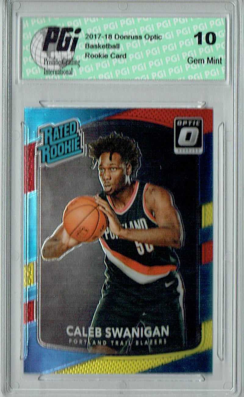 Caleb Swanigan 2017 Donruss Optic #175 Red & Yellow Rookie Card PGI 10