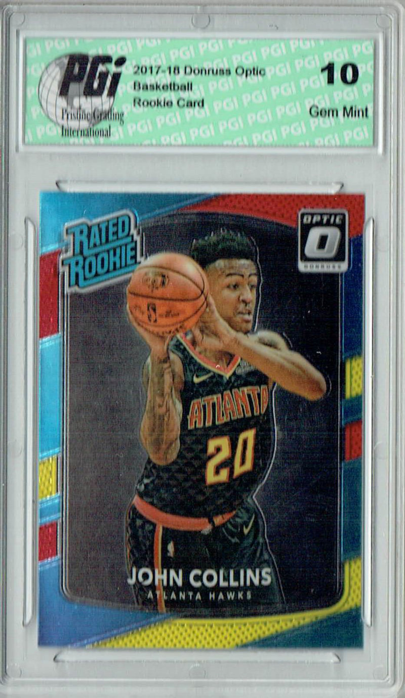 John Collins 2017 Donruss Optic #182 Red & Yellow Rookie Card PGI 10