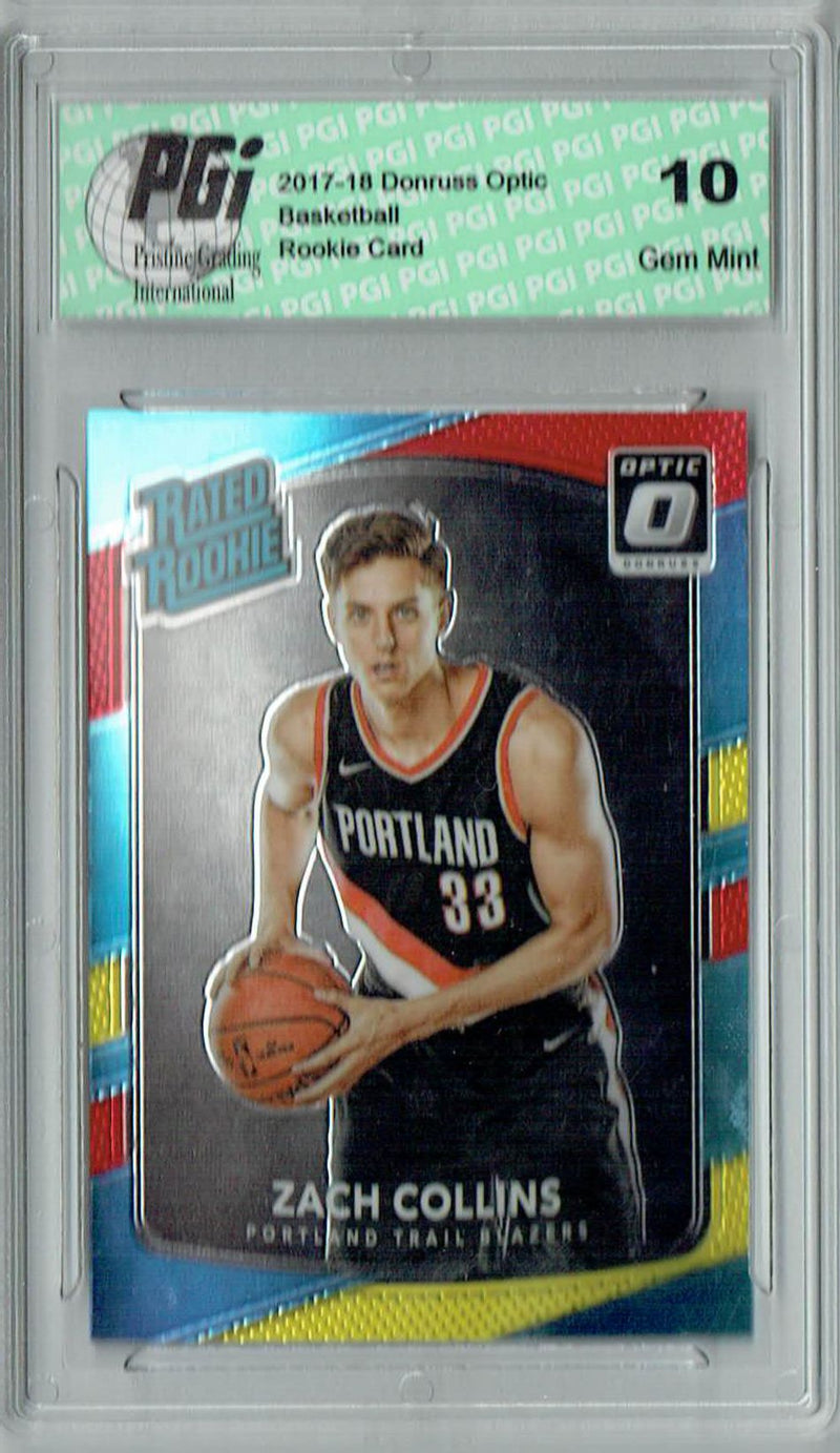 Zach Collins 2017 Donruss Optic #191 Red & Yellow Rookie Card PGI 10
