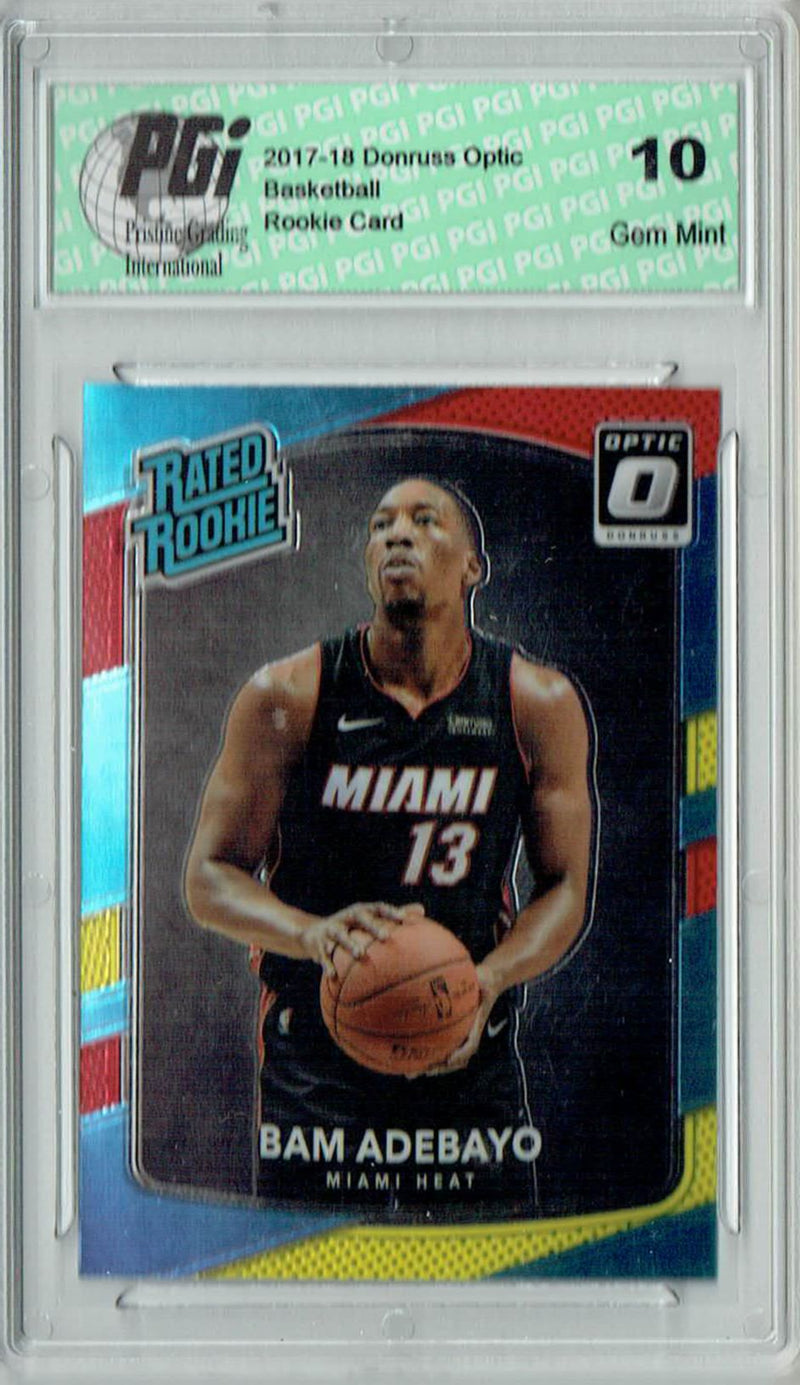 Bam Adebayo 2017 Donruss Optic #187 Red & Yellow Rookie Card PGI 10