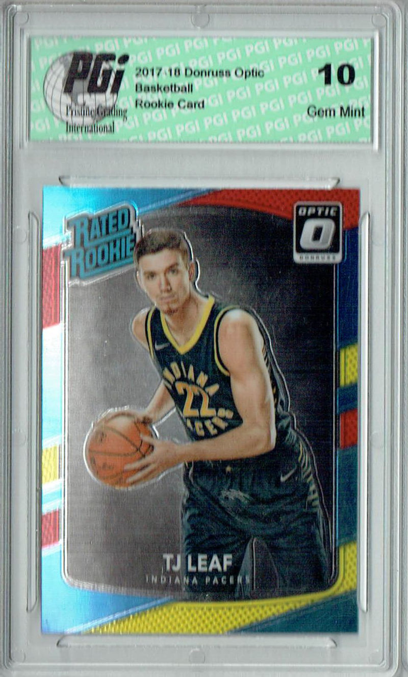 T.J. Leaf 2017 Donruss Optic #183 Red & Yellow Rookie Card PGI 10