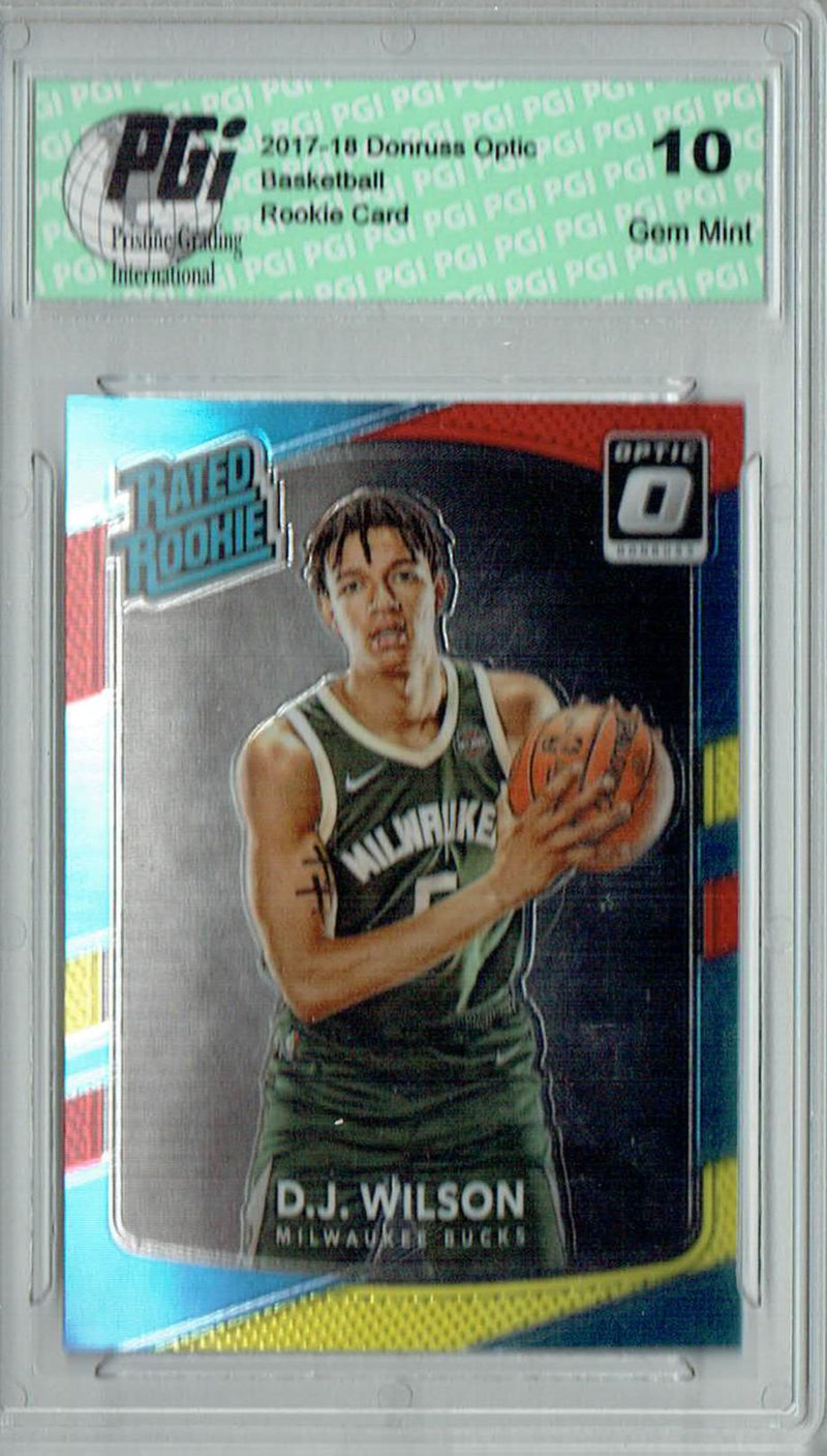 D.J. Wilson 2017 Donruss Optic #184 Red & Yellow Rookie Card PGI 10