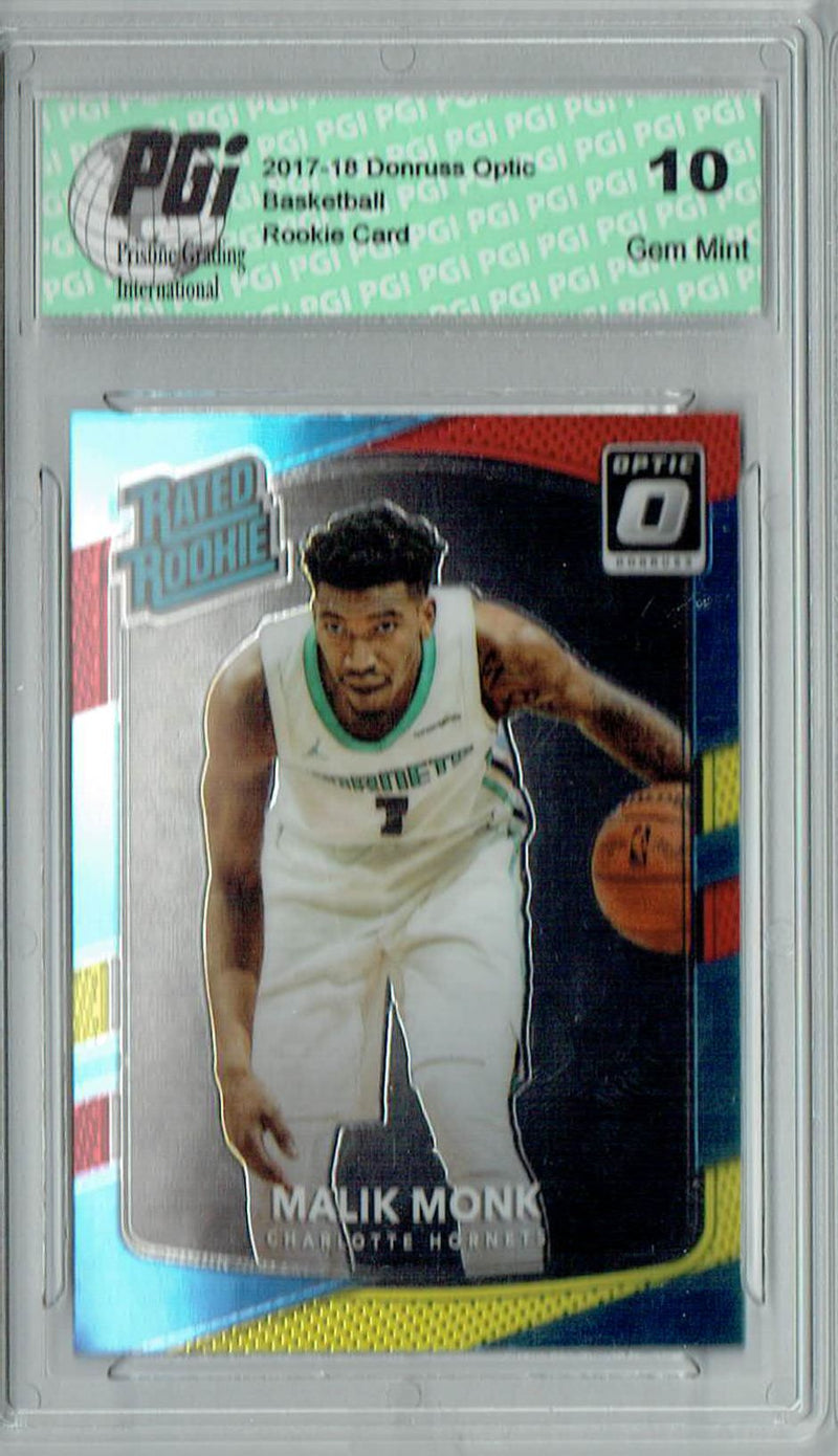 Malik Monk 2017 Donruss Optic #190 Red & Yellow Rookie Card PGI 10